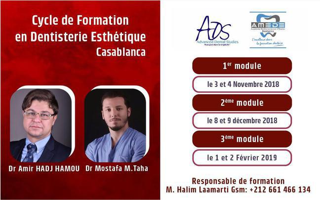 Cycle de Formation en Dentisterie Esthétique ADS 2018