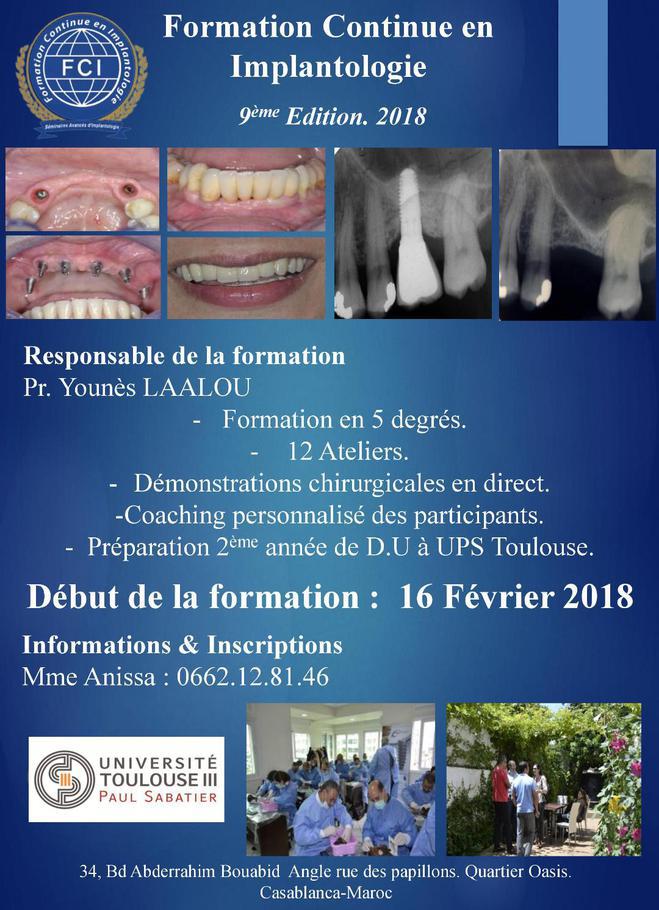 Formation en implantologie FCI 2018