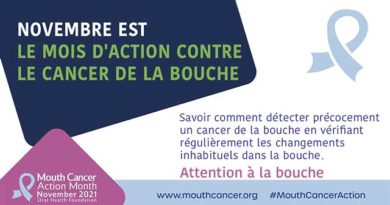 Novembre : mois de l'action contre le cancer de la bouche